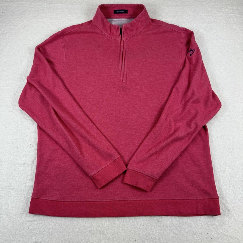 Turtleson Sweater Mens Size L Red 1/4 Zip Mock Neck Knit Pullover Golf Casual
